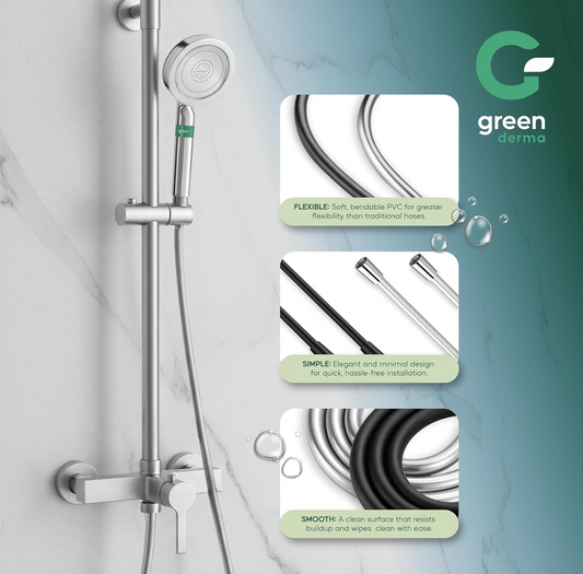 Green Derma Shower Hose — Chrome