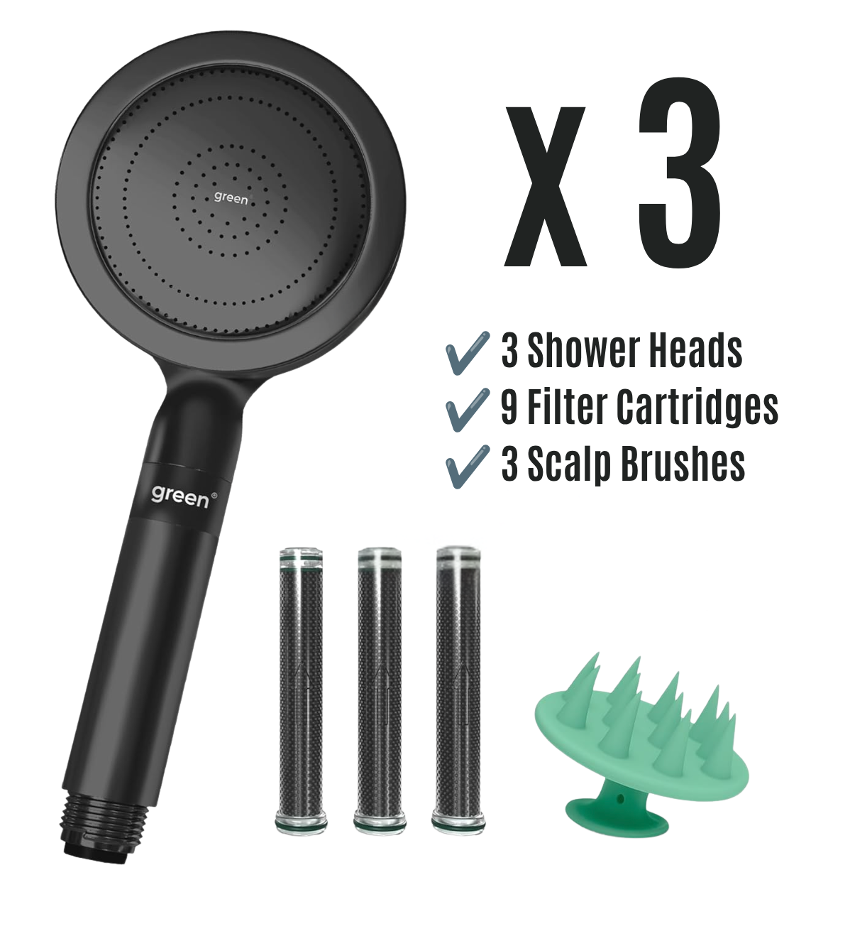 Green Derma Shower Filter — Matte Black