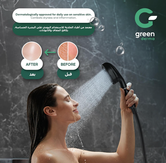Green Derma Shower Filter — Matte Black