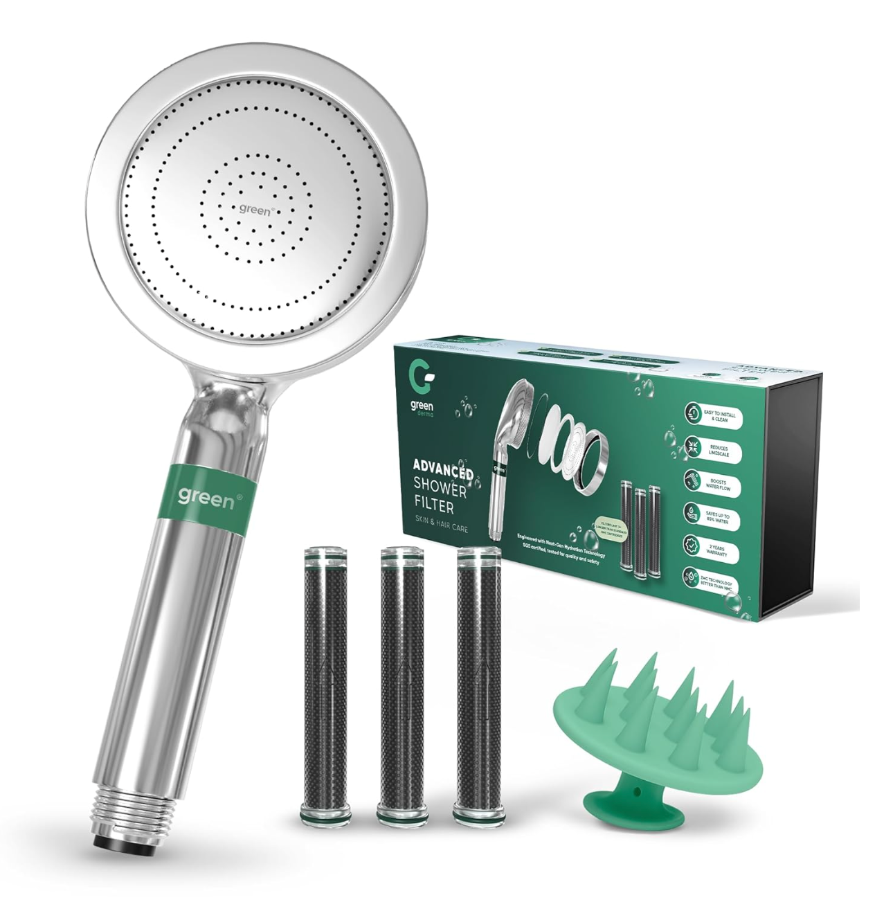 Green Derma Shower Filter — Chrome